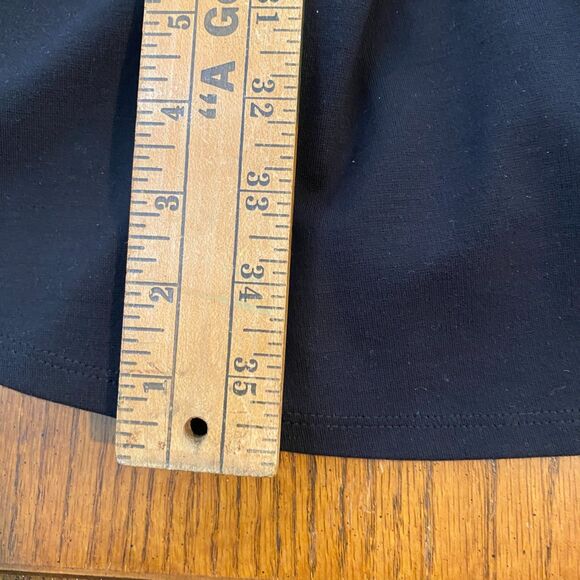 Minimalist Quiet Luxury LOFT Black Dress Long Sleeve Tie Waist Contrast Stitch 6 - Picture 7 of 12